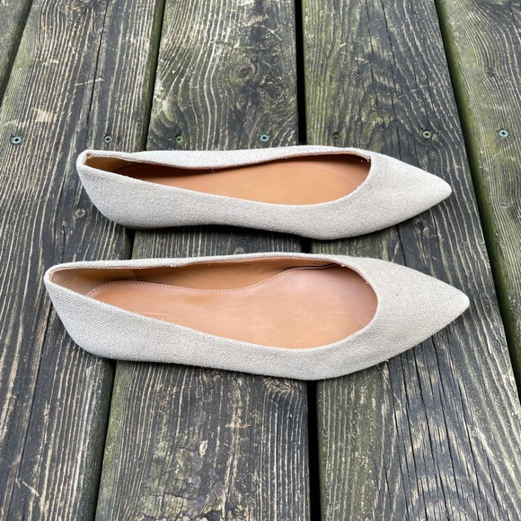 J Crew Cream Tweed Fabric Ballet Flats - Picture 3 of 6